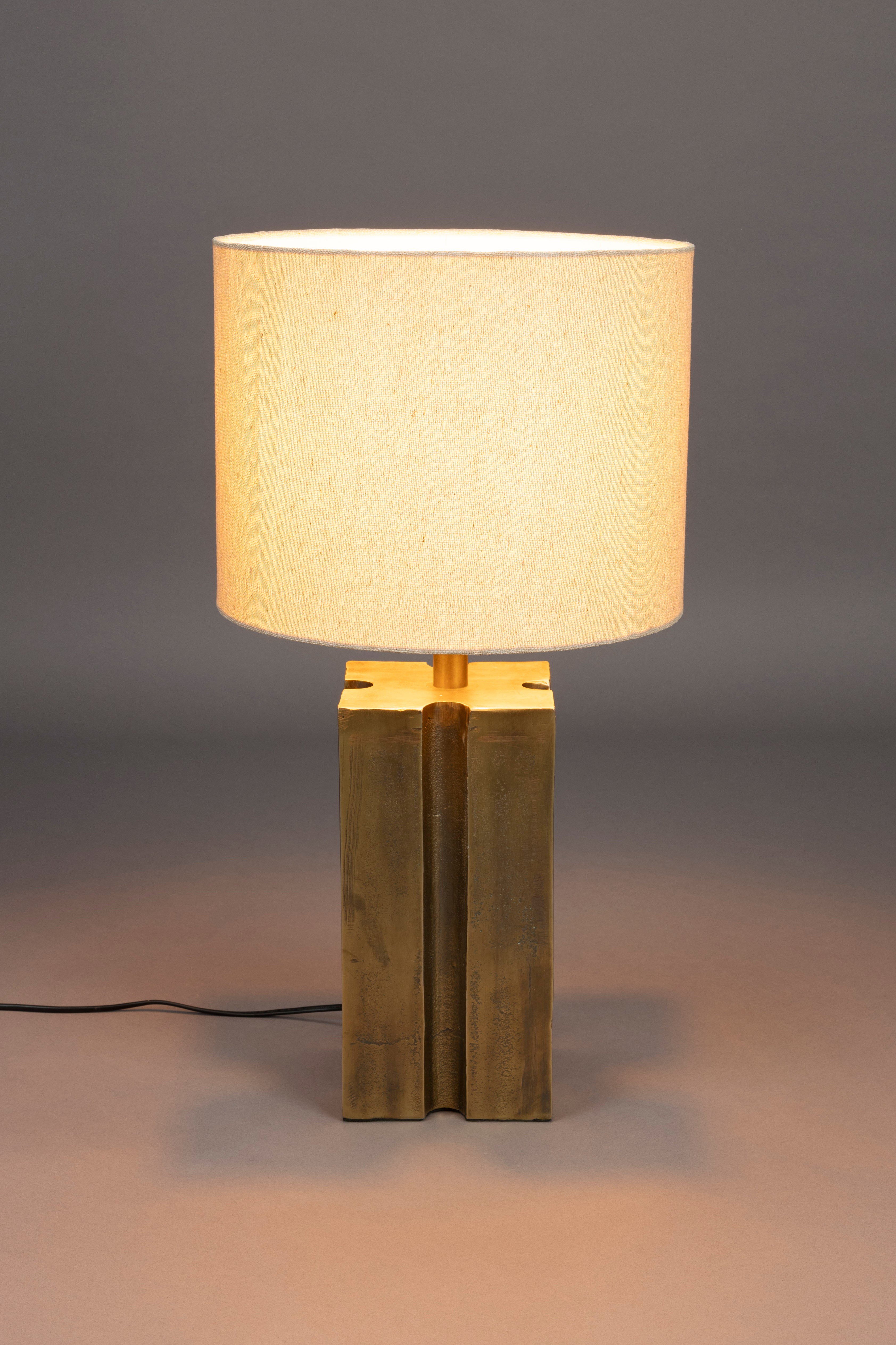 Dutchbone Roc Gold Block Table Lamp